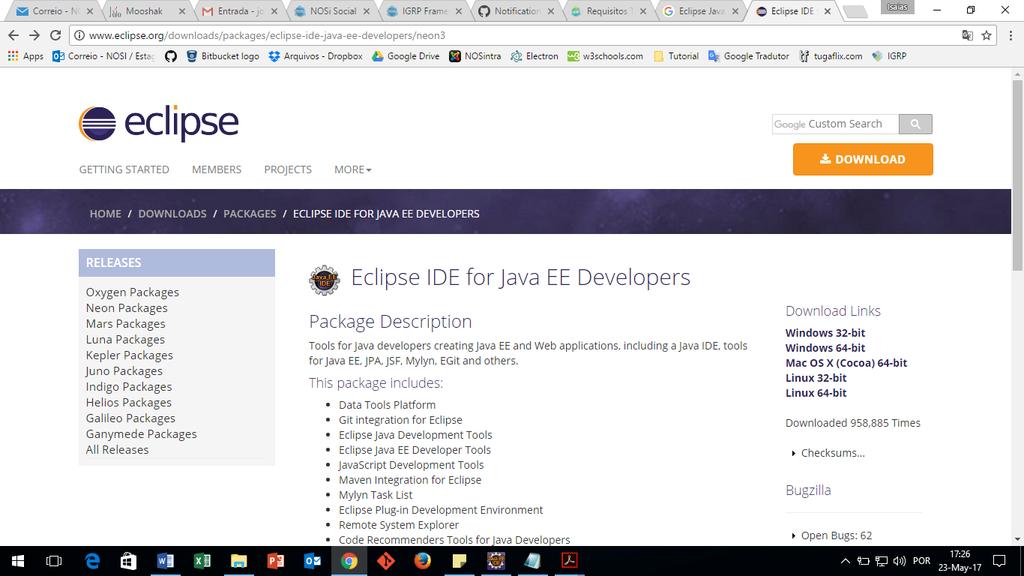 Instalação Do Eclipse Em primeiro lugar, é preciso ter o Eclipse instalado na