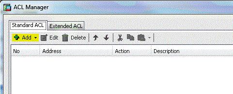 No ACL Manager, selecione Add > Add ACL.