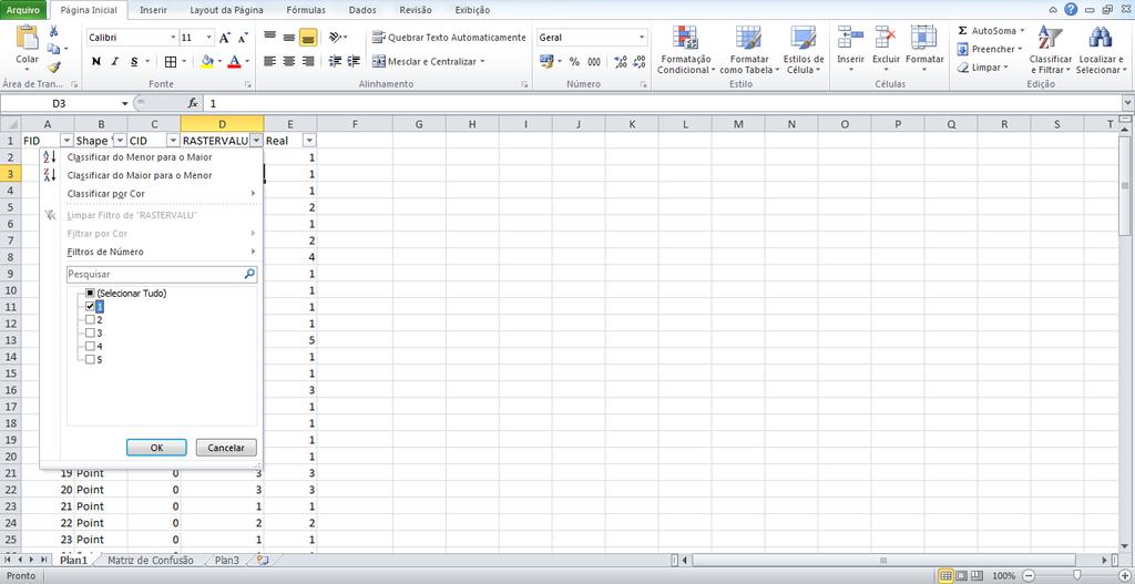 28/35 Elaboração da matriz de confusão Cole no Excel e utilize os filtros