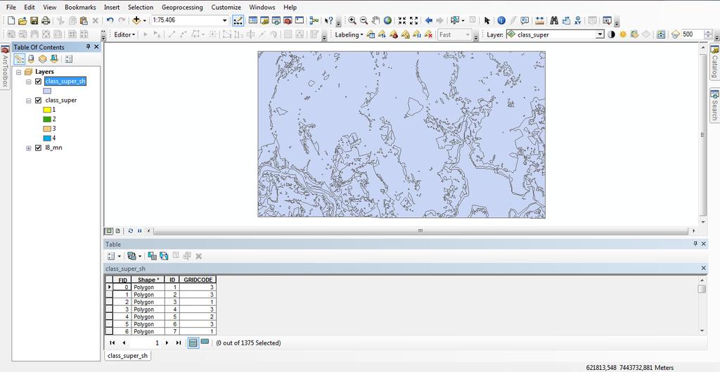 7/35 Conversão de raster para vetor (shapefile) Selecione a