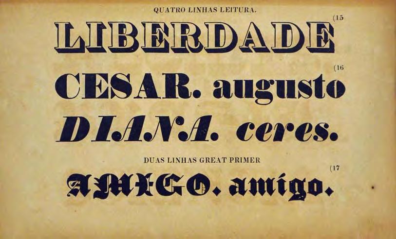 Memória (tipo)gráfica Typographia Americana, 1839 The type specimen printed by Typographia Americana, whose title could be translated as Specimen of types, flowers, lines and emblems from the