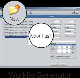 5 Criação das listas de trabalho 1. Inicialize WorklistGenerator clicando em Iniciar Todos os Programas PTW QUICKCHECK WorklistGenerator. 2.
