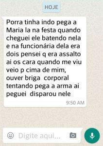 Por falta de perito criminal no município, o PM (Policial Militar) não foi preso em flagrante, ficou detido no quartel, até o ser apresentado para o Delegado, no dia seguinte.