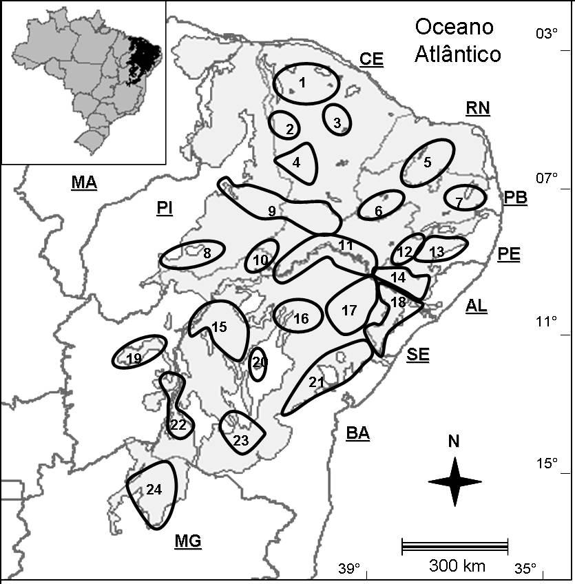 Xavier, S. R. S. Pteridófitas da Caatinga: lista anotada, análise da composição florística... 70 Figura 1.
