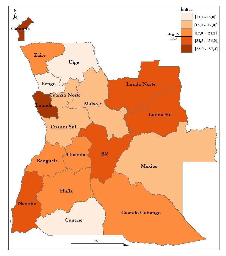 apresentam os índices de sustentabilidade mais elevados, 38 e 33, respectivamente.