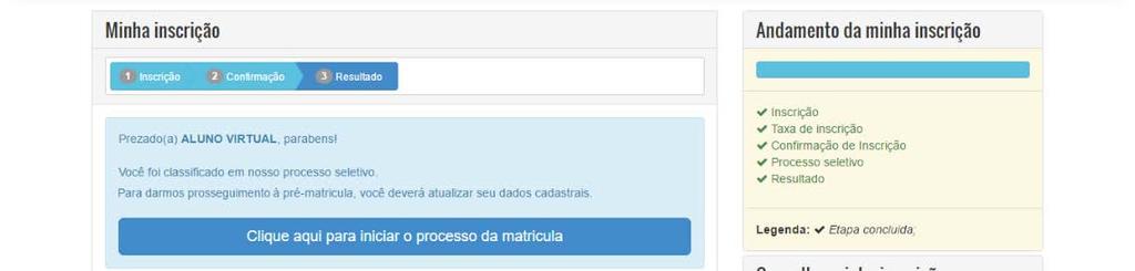 Matrícula on-line Para realizar a matrícula on-line, acesse o Portal http://www.castelobranco.