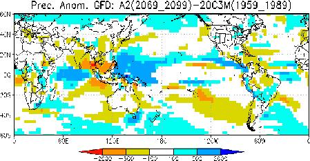 Sobre a Amazônia, no cenário A2, o modelo indica um aumento de temperatura de mais de 5 o C quando forçado pelo UKM e de 4 a 5 o C quando forçado pelo ECHAM ou GFDL.