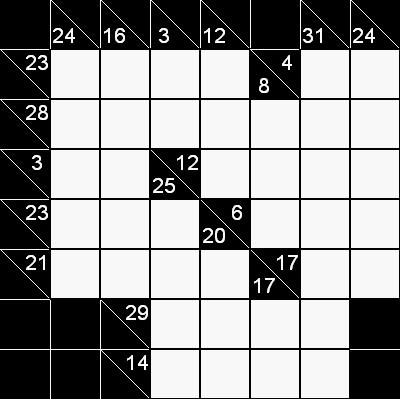 Exemplo: Kakuro 9 Jogo de raciocínio lógico, considerado mais difícil que o Sudoku. É um desafio aliciante para quem aprecia Sudoku.