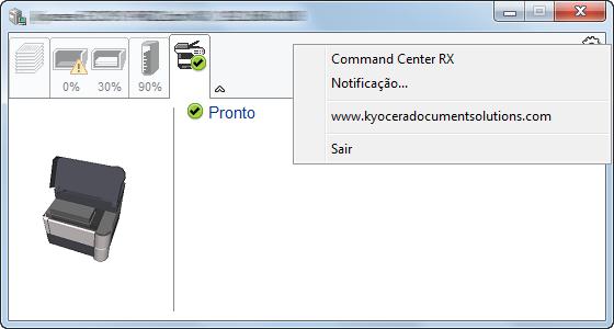 Preparativos antes da utilização Menu Contextual do Status Monitor O seguinte menu é apresentado ao clicar no ícone de definições.