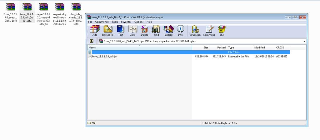 4 Instalação Oracle WebLogic Server 12.2.1 Para o arquivo compactado fmw_12.2..0_wls_disk1_1of1.