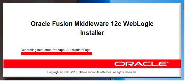 O instalador irá começar a executar e o splash do Oracle