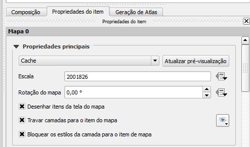 O compositor será aberto; Clique em, em seguida clique na folha em branco e arraste para desenhar o seu mapa; Nas propriedades do item