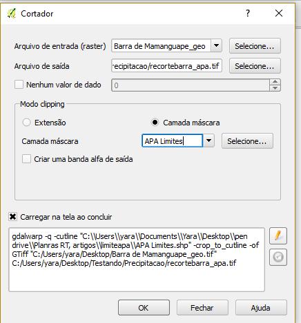 Figura 33: Selecionando ferramenta Cortador para recortar raster. Abrirá uma nova caixa de diálogo: Cortador (fig.