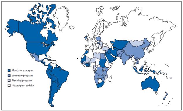 2010 FA medidas de saúde pública Countries (N = 53) with regulations for fortification of wheat flour with