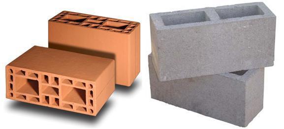 Figura 2 - Bloco estrutural cerâmico (A), Bloco estrutural de concreto (B). Fonte: Désir (2013).