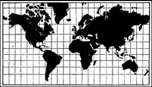 .2- Diferencie America Anglo Saxônico e America Latina. 3- De acordo com o mapa de Mercator, o que podemos concluir: Mapa com a Projeção de Mercator.