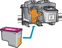 6. Dentro da impressora, localize os contatos do cartucho. Os contatos da impressora são o conjunto de relevos dourados posicionados para combinar com os contatos no cartucho de tinta. 7.