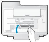 Empurre cuidadosamente a porta na direção da impressão até as linguetas se encaixarem no lugar.