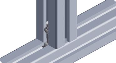 Raccordement de profilés en angle droit. Un perçage débouchant de,2 mm doit être réalisé sur l un des profilés. Para unir dois perfis de alumínio em um ângulo reto.