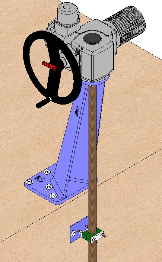 A coluna de manobra comum é de 800 mm de altura (fig. 11). Outras medidas de coluna a pedido. Possibilidade de colocação de uma régua de indicação para conhecer o grau de abertura da válvula.