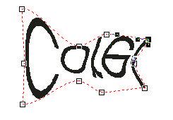 Figura 11 : Exemplo da aplicação da Ferramenta Envelope (lado esquerdo: objecto original) Para deformar os objectos devemos deslocar os quadrados, que rodeiam o objecto, para a posição que