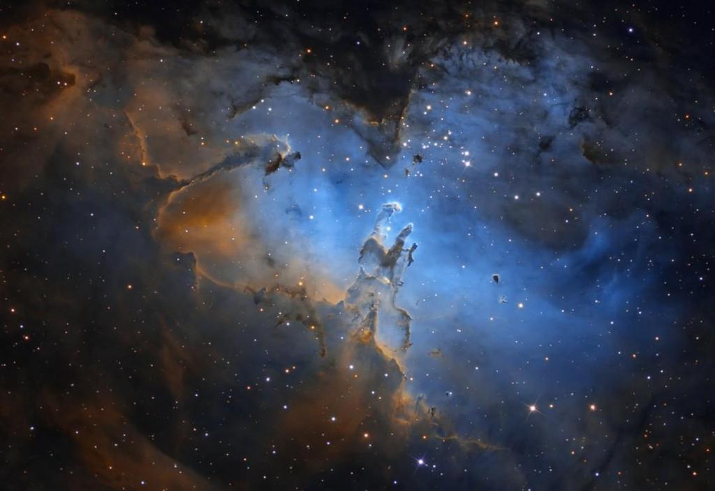 Essa é a Nebulosa da Águia, na constelação de Serpente,