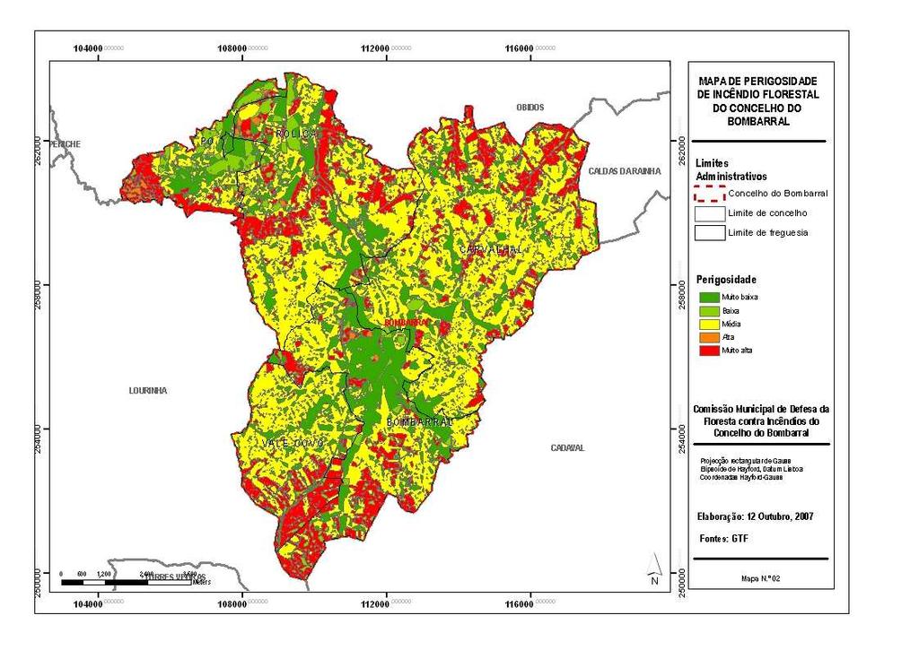 De acordo e pela observação do Mapa dos combustíveis florestais do concelho do Bombarral, é possível verificar que grande parte do concelho está coberto por modelos de combustível de nível baixo,