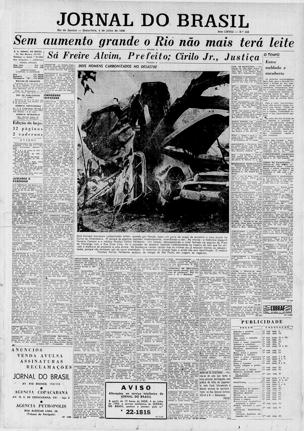 JORNAL DO BRASIL Rio de Janeiro Sexta-feira, 4 de julho de 1958 Ano LXVIII  N PDF Download grátis