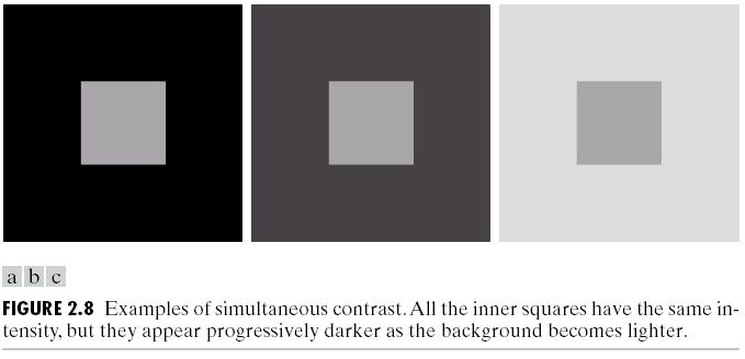 Discriminação de Intensidades 11 Contraste simultâneo