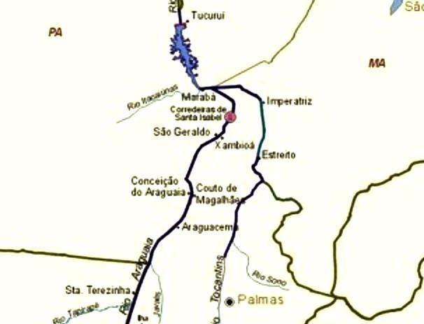 Bacia Hidrográfica do Tocantins Nessa bacia foi construída a usina de Tucuruí, no rio Tocantins, Estado do Pará. Tucuruí forma uma gigantesca represa com mais 2.