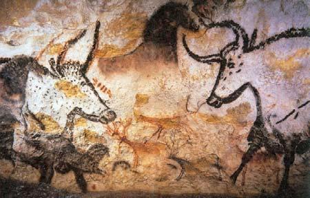Pintura As principais manifestações da pintura pré-histórica são encontradas no interior de cavernas, em paredes de pedra e a princípio retratavam cenas envolvendo principalmente animais, homens e