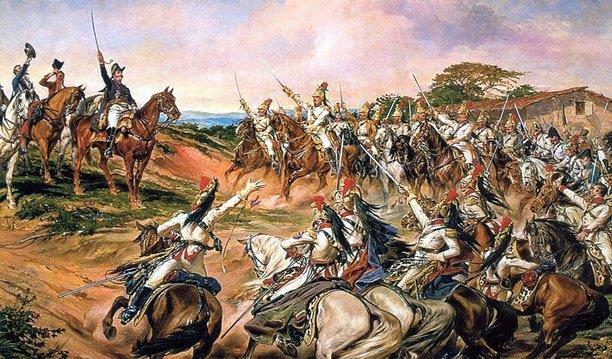 A pintura Independência ou Morte, também conhecida como Grito do Ipiranga de Pedro Américo foi finalizada em 1888, na Itália (66 anos após a independência ser proclamada).