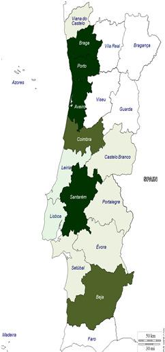Os ensaios levados a cabo em 213 686 ensaios Nº de ensaios -5 5-1 1-2 2-3 3-4 4-5 5-7 7-15 Fonte: Anpromis A produção de milho em Portugal: área vs produção Milho - Área (ha) Vs