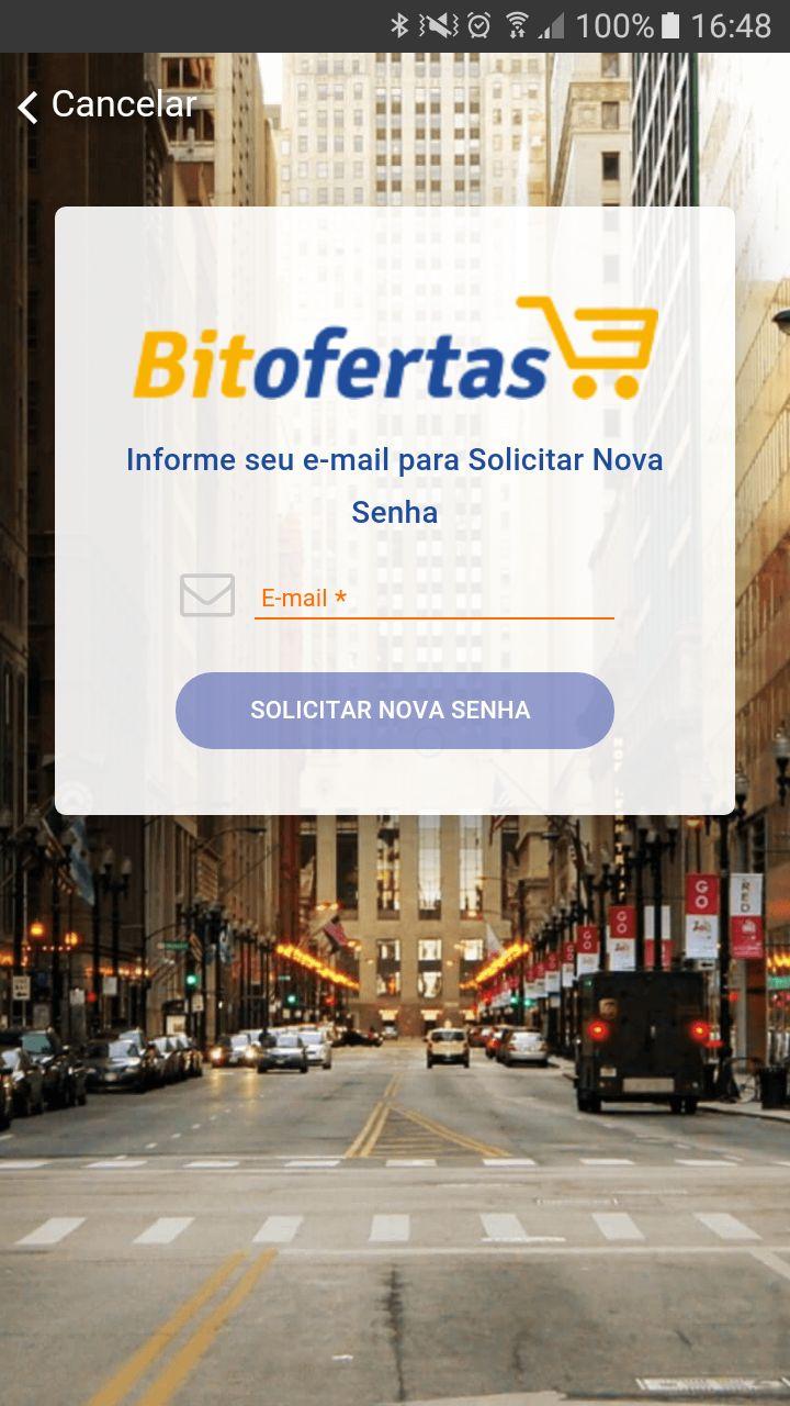 4. Usuário Bit Ofertas Existente - Solicitar nova senha Após executar os passos do item 3.