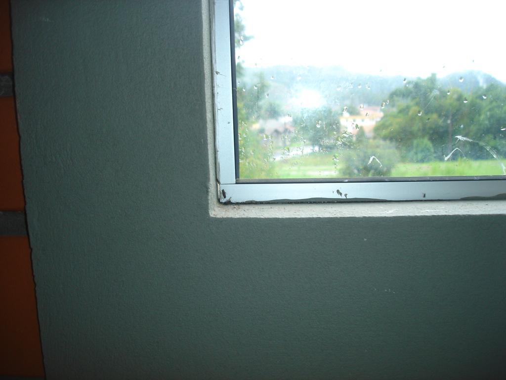 Brechas nas janelas colocar silicone em todas as janelas da área dos escritórios, por fora e por dentro,