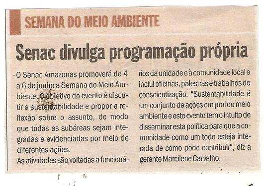 Jornal: Manaus Hoje Editoria: