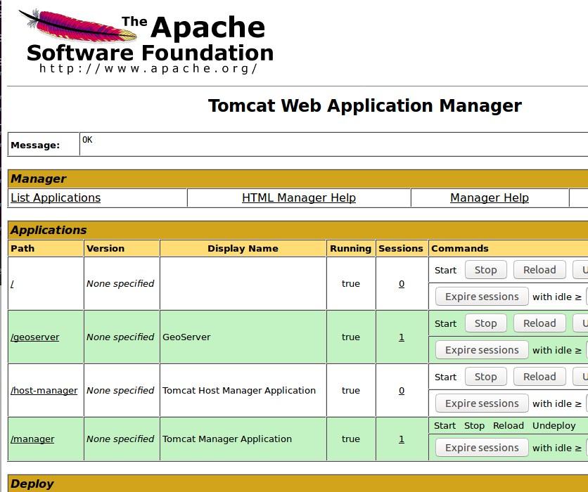 Salve as alterações acima e reinicie o serviço do Tomcat com: sudo service tomcat8 restart O GeoServer testado para ser utilizado pelo TerraMA 2 descomprima o arquivo geoserver-2.10.3-war.