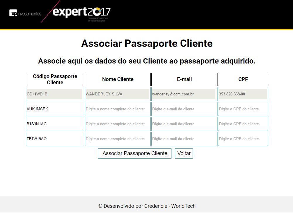 Como comprar a credencial para clientes? Ao comprar os passaportes, você terá espaços na tela associar passaporte para cadastrar seus clientes.