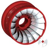 As turbinas hidráulicas axiais ou de hélice são apropriadas para baixas quedas (da ordem de 30m) e grandes descargas. O receptor tem forma de hélice de propulsão com pás perfiladas aerodinamicamente.