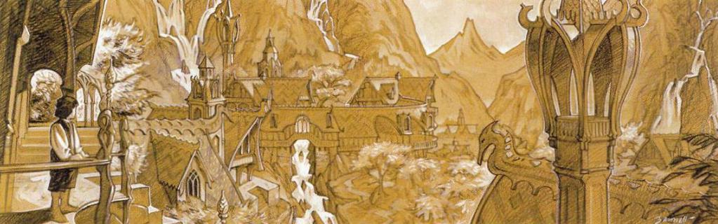 O estudo é a base visual da curta cena da sacada em Valfenda, na qual Frodo, após despertar e começar a caminhar pelo local, chega a esse lugar do lar élfico que nos mostra a extensa paisagem do vale
