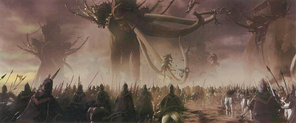 Estudo de Cor do confronto entre os rohirrim e os mûmakil. FONTE: RUSSEL, 2004a, p.