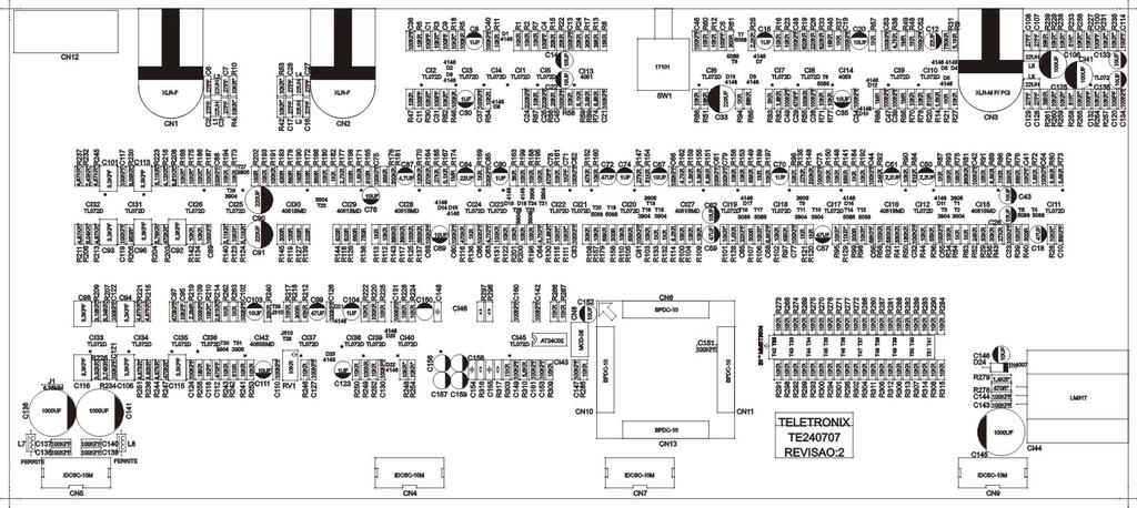 SEÇÃO 6 APÊNDICE A2 OVERLAY (LAYOUT DO PCB) 1. TE241207 Fonte de Alimentação Figura 9: Fonte de Alimentação 2.