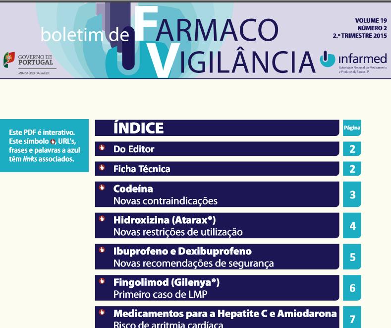 Informação de segurança para profissionais de saúde: Reações adversas a medicamentos Detalhes sobre os Alertas de Segurança Compilação dos materiais