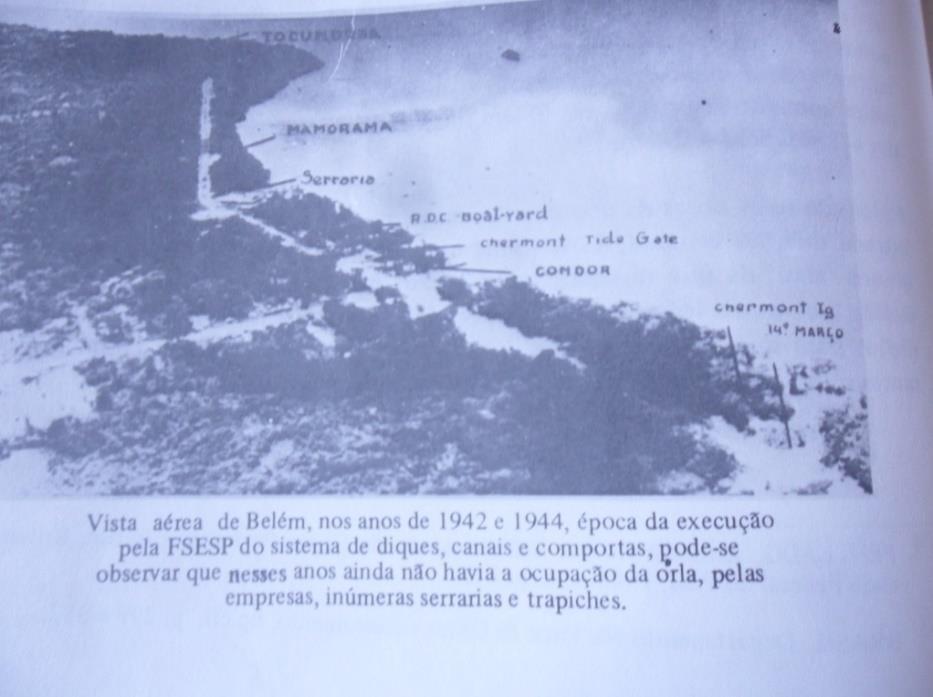 270 Imagem 23 vista aérea do bairro da Condor e Jurunas nos anos de 1942-1944, localizado às margens do Rio Guamá.