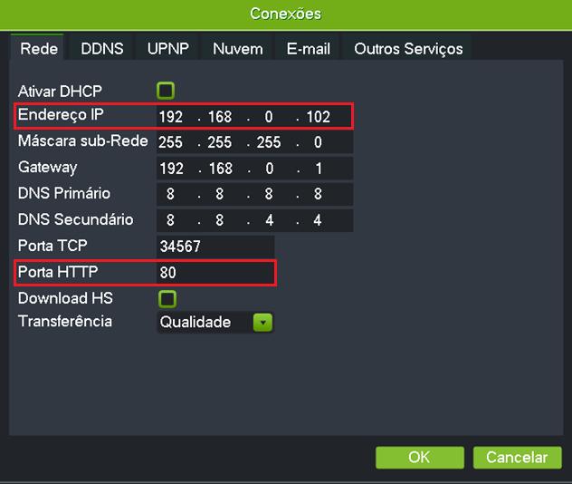 Acesso através do endereço IP em Rede Local (Rede Interna) Passo 1 Digite o endereço IP configurado no gravador juntamente com a porta HTTP e aguarde o carregamento da página.