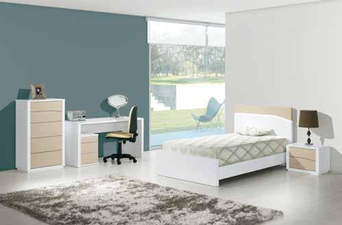 with led illumination Option: elevatory single bed for mattress 200x110cm ECO chair BLANC BEIGE - CHAMBRE INDIVIDUELLE - Lit individuel