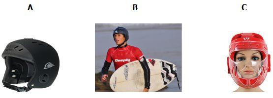 caísse da prancha. Atualmente o capacete do surf é muito utilizado em praias com fundo de pedras, fundo de recife de coral ou algo similar que possa ocasionar dano no cérebro.