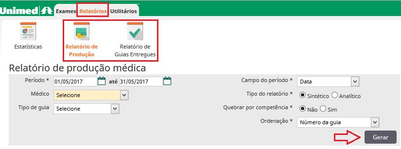 Página 20 de 22 MÓDULO RELATÓRIOS MENUS RELATÓRIO DE PRODUÇÃO E RELATÓRIOS DE GUIAS ENTREGUES Tanto no menu Relatório de Produção e Relatório de Guias Entregues, o usuário prestador poderá preencher