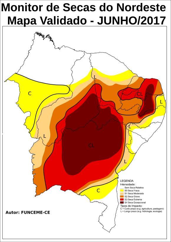 surgimento de uma ampla área de seca fraca (S0).