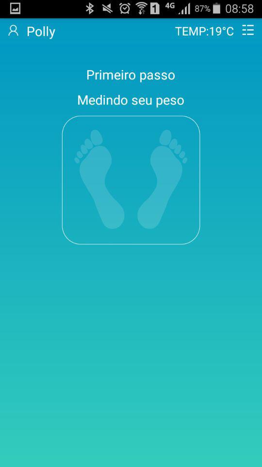 usuário ). O aplicativo muda automaticamente para o MODO NORMAL ou para Balança de peso do bebê quando você alternar entre seu perfil e o do seu bebê.